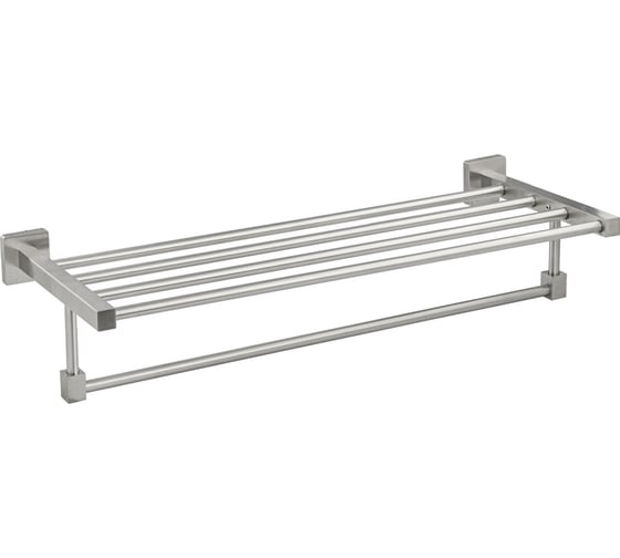 Полка для полотенца с опорой GFmark, большая, из нержавеющей стали, с квадратными основаниями, сатин 87142