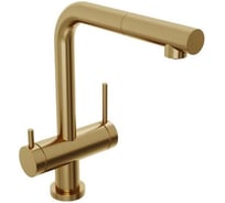 Смеситель для кухни Abelsberg Pura c вытяжным изливом и возможностью подключения фильтра для воды, цвет королевское золото, PVD покрытие OTF70709BG