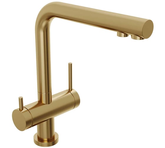 Смеситель для кухни Abelsberg Pura с возможностью подключения фильтра для воды, цвет королевское золото, PVD покрытие UVF70929BG