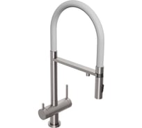 Смеситель для кухни Abelsberg Venta c гибким изливом и возможностью подключения фильтра для воды, цвет титан, PVD покрытие IXF73979BN