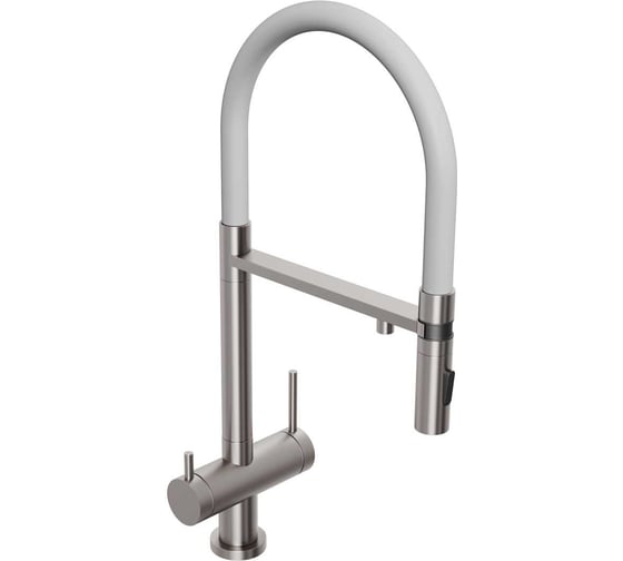 Смеситель для кухни Abelsberg Venta c гибким изливом и возможностью подключения фильтра для воды, цвет титан, PVD покрытие IXF73979BN