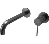 Смеситель для раковины Abelsberg Fluida из стены, космическая сталь ERF75105GM