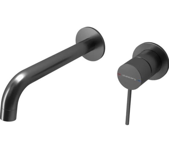 Смеситель для раковины Abelsberg Fluida из стены, космическая сталь ERF75105GM