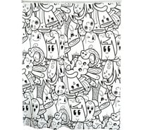 Штора для ванной комнаты RIDDER Doodle 180x200 см черный 3123310