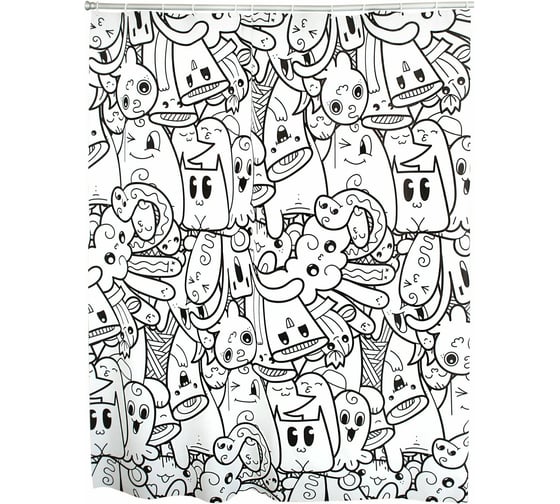 Штора для ванной комнаты RIDDER Doodle 180x200 см черный 3123310