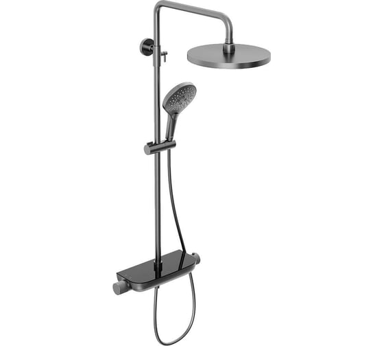 Душевая система Abelsberg Lineara с термостатом и полкой для душа, космическая сталь SNS52790GM