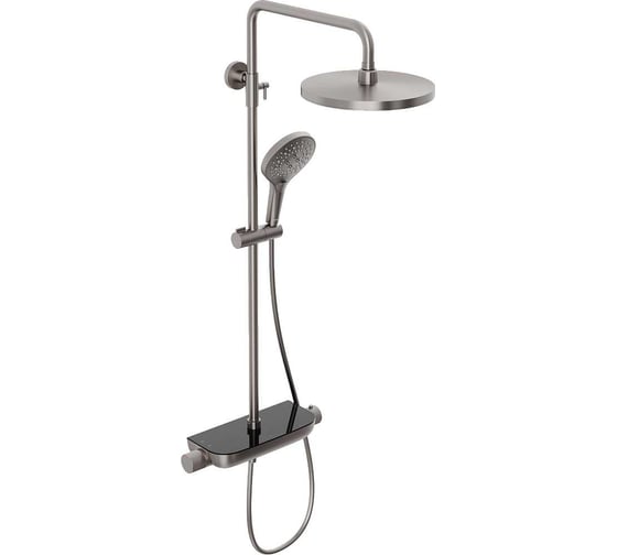 Душевая система Abelsberg Lineara с термостатом и полкой для душа, титан SNS52790BN