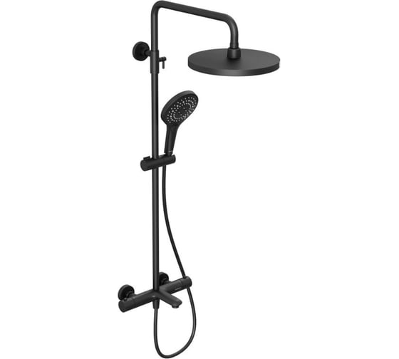 Душевая система Abelsberg Perfecta с термостатом для ванны и душа, вулканический черный SNS61102MB