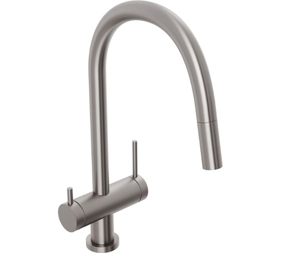 Смеситель для кухни Abelsberg Aera c вытяжным изливом и возможностью подключения фильтра для воды, цвет титан, PVD покрытие EMF71709BN