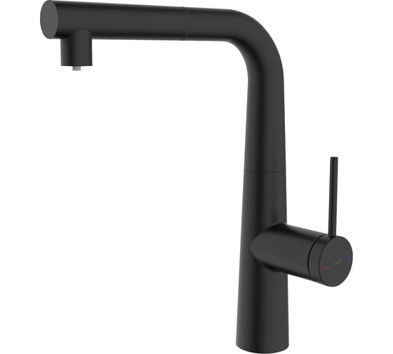 Смеситель для кухни IDDIS Pure с каналом для фильтрованной воды и выдвижным изливом, черный матовый PURBLPFi05N