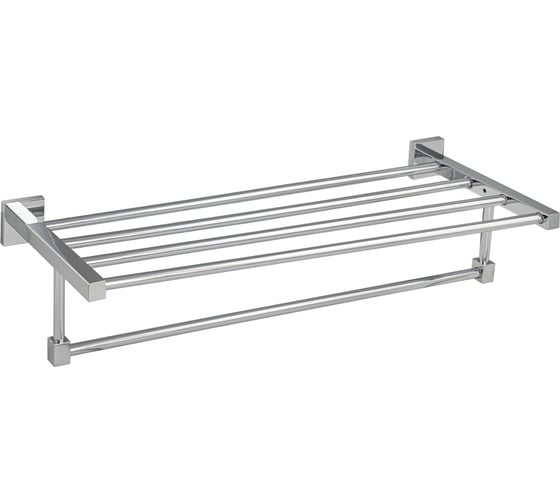 Полка для полотенца GFmark с опорой, на квадратном основании, цвет ХРОМ. 84142