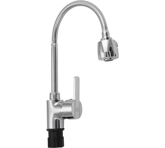 Смеситель для кухни САНАКС с гибким изливом, шаровый, с большим двухрежимным аэратором, цвет хром 1309