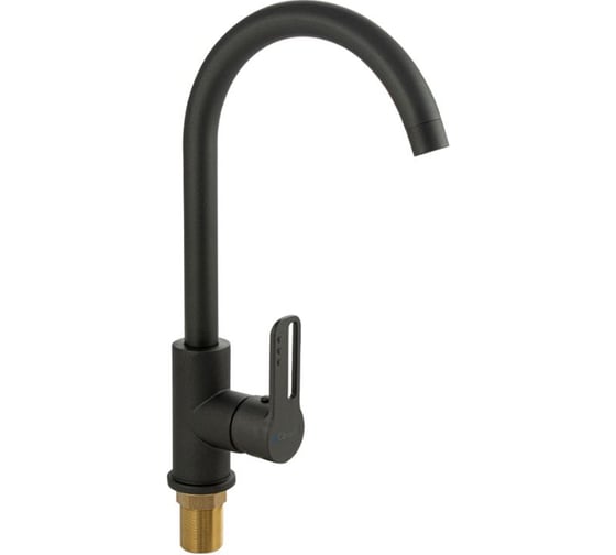 Смеситель для кухни САНАКС серия КОНСУЛ, шаровый, ручка с прорезью, цвет графит 8954