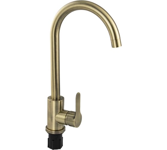 Смеситель для кухни САНАКС серия МАГНУС с поворотным С - образным изливом, из нержавеющей стали марки 304, цвет бронза 9203