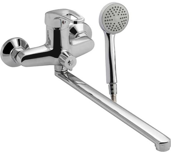 Смеситель в ванную САНАКC серия ОСКАР длинный излив, шаровый, с дивертором на корпусе 6318