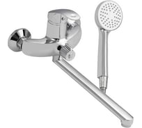 Смеситель в ванную САНАКC серия МайФайр длинный излив, шаровый, с дивертором на корпусе 87118