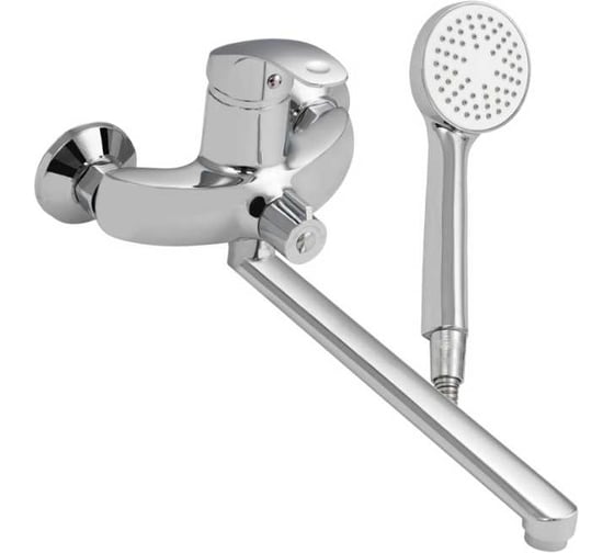 Смеситель в ванную САНАКC серия МайФайр длинный излив, шаровый, с дивертором на корпусе 87118