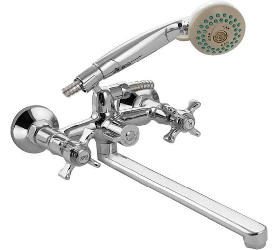 Смеситель в ванную САНАКC серия МайФайр длинный излив, металлокерамика, с шаровым переключением 6501