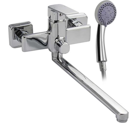 Смеситель в ванную САНАКC серия МАГНУС шаровый, длинный излив, с дивертором на корпусе 8470