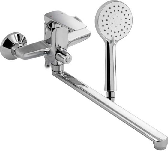 Смеситель в ванную САНАКC серия МАГНУС длинный излив, с дивертором на корпусе 8570