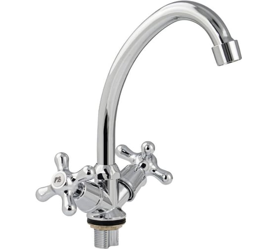 Смеситель для кухни САНАКС серия МайФайр, вентильный, ручки крест, цвет хром 87302