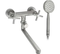 Смеситель в ванную САНАКC серия МАГНУС длинный излив, металлокерамика, из нержавеющей стали марки 304 9230