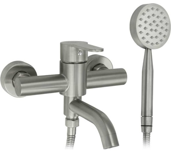 Смеситель в ванную САНАКC серия МАГНУС короткий ПОВОРОТНЫЙ излив, шаровый, из нержавеющей стали марки 304 9184