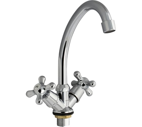 Смеситель кухонный САНАКС металлокерамика ручка крест, серия МайФайр 87305