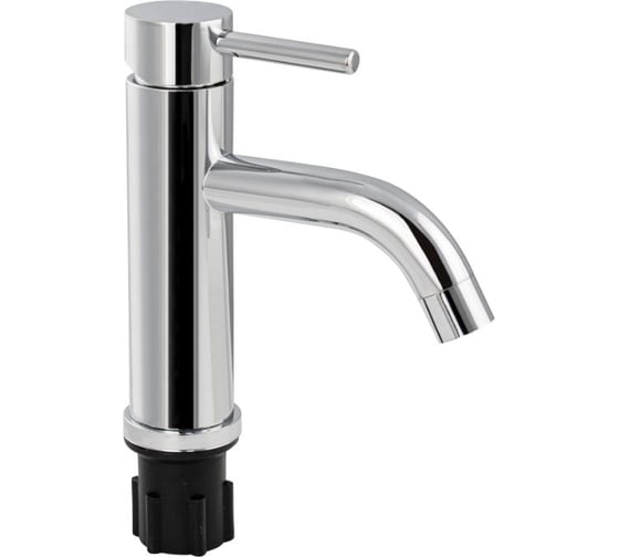 Смеситель для раковины САНАКС серия МАГНУС, литой корпус, изогнутый излив, из хромированной нержавеющей стали марки SUS 304, цвет хром 9150-CR