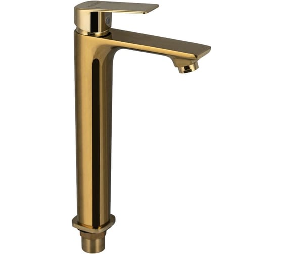 Смеситель на раковину САНАКС высокий серия МАГНУС, литой корпус, цвет золото 8407