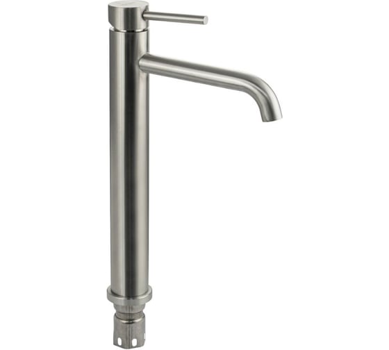 Смеситель на раковину САНАКС высокий серия МАГНУС, матовый литой корпус, изогнутый излив, из нержавеющей стали марки 304 9143