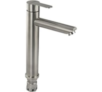 Смеситель на раковину САНАКС высокий серия МАГНУС, матовый литой корпус, прямой излив, из нержавеющей стали марки 304, цвет сатин 9137