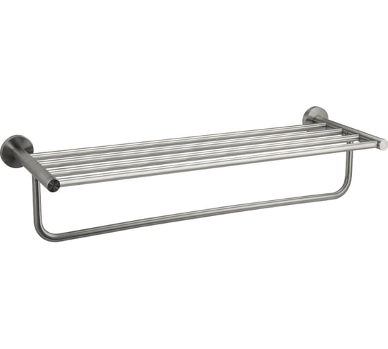Полка для полотенца GFmark с опорой, большая, из нержавеющей стали, с круглыми основаниями, цвет сатин 80142