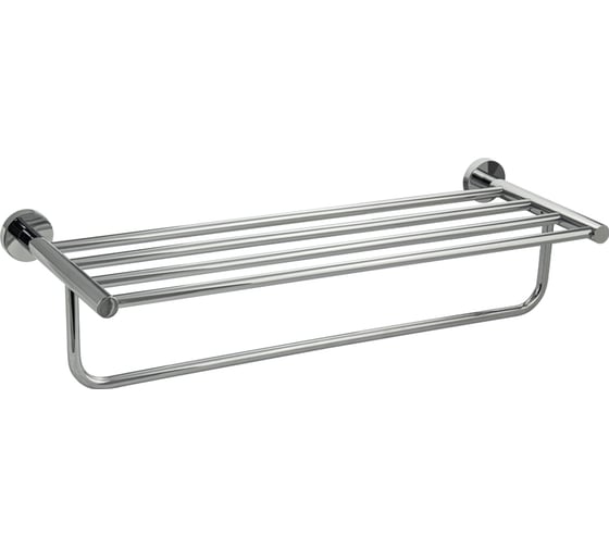 Полка для полотенца GFmark, с опорой, большая, на круглом основании, цвет ХРОМ. 79142