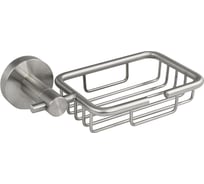 Мыльница GFmark металлическая, решётка, с креплением к стене, из нержавеющей стали, с круглым основанием, цвет САТИН. 80007