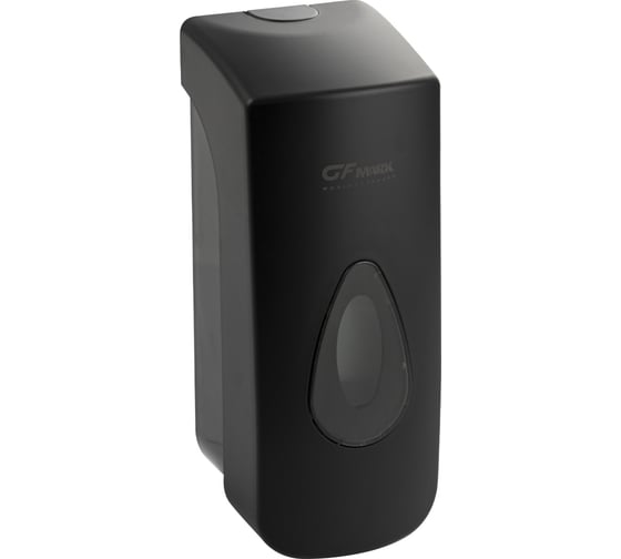 Дозатор жидкого мыла GFmark пластиковый, черный, большой, с глазком - капля, 350 мл 6361