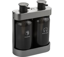 Дозатор для жидкого мыла GFmark антивандальный, двойной ( 2 х 380 мл ), из высокопрочного АБС пластика, цвет корпуса СЕРЕБРО. 6231