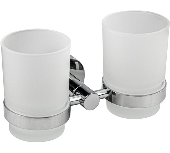 Стакан + стакан с креплением к стене GFmark  на круглом основании, цвет хром 79160