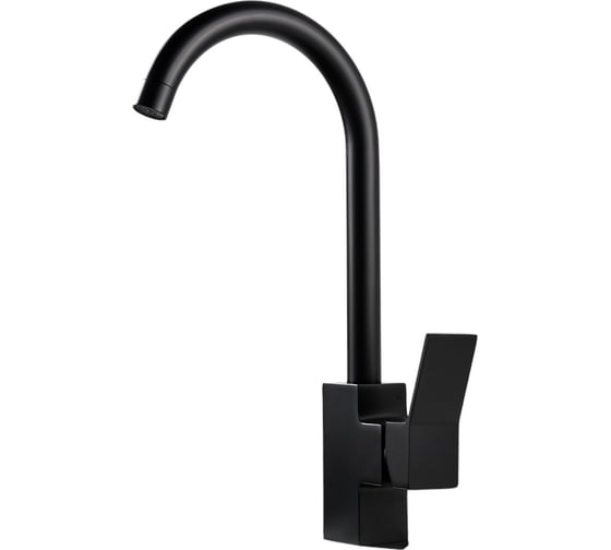 Смеситель для кухни ALOUTE черный, высота 350 мм, однорычажный, монтаж на одно отверстие. Алюминий A1213H