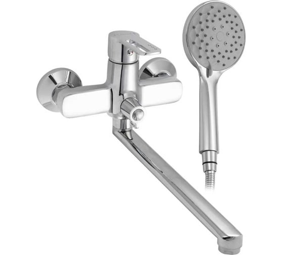 Смеситель для ванны САНАКС КОНСУЛ, длинный излив, с дивертором на корпусе, ручка с прорезью, хром 4970