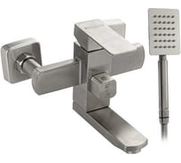 Смеситель для ванны САНАКС МАГНУС короткий излив, квадратный корпус, из нержавеющей стали марки 304, сатин 9226