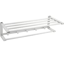 Полка для полотенца GFmark с опорой, двойная, из алюминия, цвет СЕРЫЙ. 1038