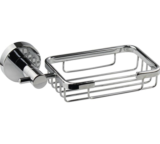 Мыльница металлическая настенная GFmark на круглом основании, цвет хром. 79007