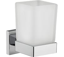 Стакан стеклянный с креплением к стене GFmark на квадратном основании, цвет хром. 84005