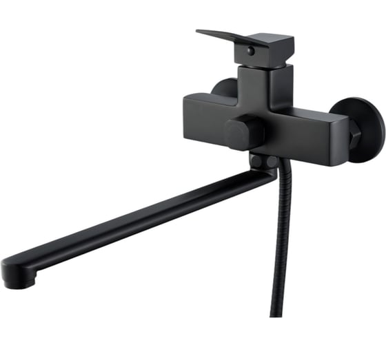 Смеситель для ванны ALOUTE с длинным плоским изливом 33 см, черный, материал алюминиевый сплав A1263H