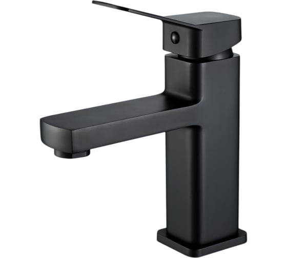 Смеситель для умывальника ALOUTE с коротким изливом, черный матовый, крепление на гайке A1201H