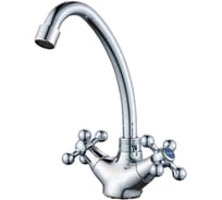 Смеситель для кухонной мойки ALOUTE двухвентильный, Хром, крепление на большой гайке. A6113-10