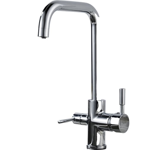Смеситель для кухни ALOUTE 340 мм однорычажный, Хром со встроенным краном под питьевую воду. A60713