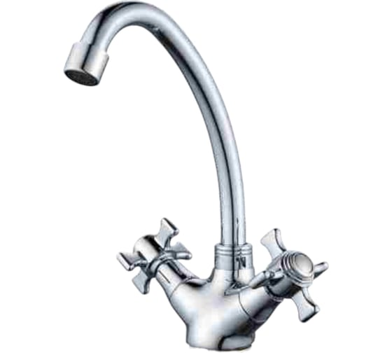 Смеситель для кухонной мойки ALOUTE двухвентильный, хром, крепление на большой гайке. A6313-10