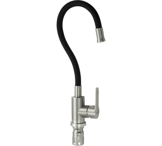 Смеситель кухонный САНАКС серия МАГНУС, гибкий излив ЧЁРНЫЙ, из нержавеющей стали марки 304 9216